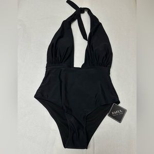 Nwt: ZAFUL Low Cut High Waisted One Piece Swimsuit